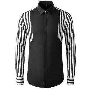 Áo sơ mi nam Áo sơ mi Nam dài tay Phối sọc vai chạy dọc ống tay mới lạ Phong cách bắt mắt với chất liệu siêu mát màu sắc trang nhã hài hòa. Co giãn nhẹ tạo cảm giác thoải mái cho người mặc. H57