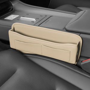 PU Leather Car Auto Console Side Car Seat Crevice Storage Box Slit Gap Filler With Bottle Holder