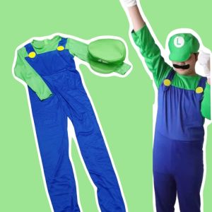 ชุดแฟนซี ชุดมาริโอ้ผู้ใหญ่ มาเป็นเซ็ต 4 ชิ้นมีบอดี้สูท + หมวก + ถุงมือ + หนวด (FANCY499)