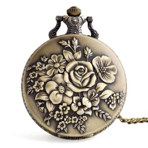 CRUSHES Flip With Necklace Quartz Pocket Watch Fob Watches Pocket Steampunk