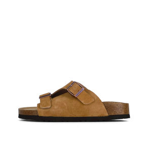 BOKEN Mens Cork Footbed Sandals Orthopedic Arch Support Wide Width Breathable Outdoor Slippers