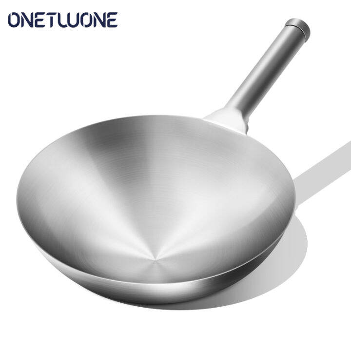 Onetwone Pure Titanium Wok Luxurious Cooking Pot High End Stir Fry Pan Non Stick Pan Uncoated