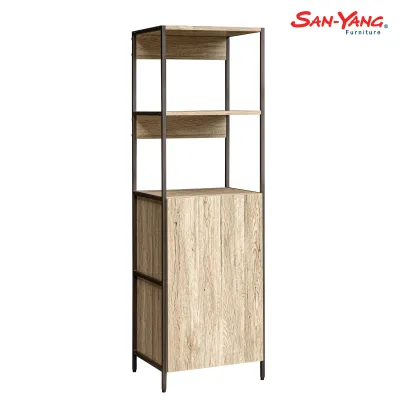 San-Yang Furniture Display Shelf 4-Layer Light Oak With Door 211035