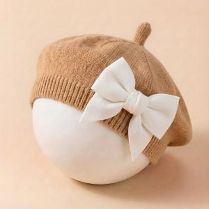 HEALMEYOU Knitted Baby Beret Hat Spring Hair Accessories Solid Color Painters Hat Soft Beanie Caps for Newborn Baby 1-3 years