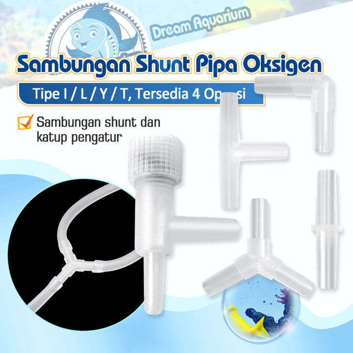 Sambungan T Selang Aerator Konektor Tee Tube Connector Aquarium Valve Aerator Mm