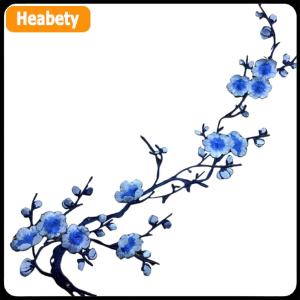 【2-3 days delivery】   Beautiful Embroidered Plum Blossom Flower Patch Iron/Sew on Applique Motif Craft