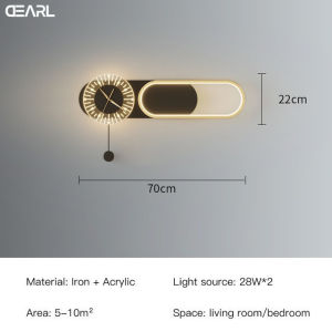 Modern Creative Clock Wall Lamp For Living Room And Dining Room