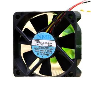 2406GL-04W-B59 12V 0.26A 6CM 60mm Cooling Fan for Converters Power Systems Industrial Equipment - 4600RPM 0.52m³/min Airflow