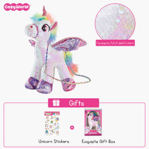 Cozy World Sequin Sling / Cross Body Unicorn Bag Childrens Bag Girls Crossbody Bag Doll bag