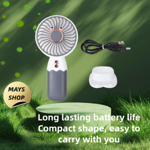 MAYSSHOP Mini handheld fan portable desktop electric fan USB rechargeable small fan with base cell phone stand ZB088