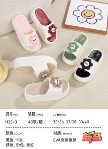 [Free Shipping] Flower Slippers For Women Thick-Soled Non-Slip Indoor Bath Bathroom Odor-Resistant Soft-Soled Can Be Worn Outside WomenS Flat Comfortable Sandals
