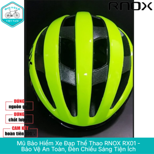 Mũ Bảo Hiểm Xe Đạp Thể Thao RNOX RX01 – Siêu Nhẹ Chống Va Đập Thoáng Khí + Đèn An Toàn