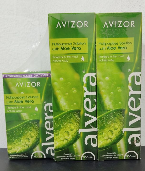 Avizor Alvera Multipurpose Solution with Aloe Vera 350ml x 2 bottle & free  60ml (Expiry Date:2027/04) | Lazada