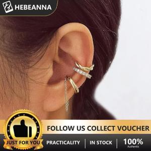 hebeanna 3ชิ้นที่หนีบหูคริสตัลเพทายที่ละเอียดอ่อนต่างหูแบบไม่เจาะหูคลิปหนีบหูเทียมสำหรับเครื่องประดับผู้หญิง