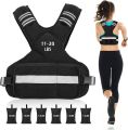 Wankeer Adjustable Weighted Vest for Women and Men, 4-10lb/11-20lb/21-30LB Adjustable Weighted Vest with Reflective Strip, Body Weight Vest for Walking, Running, Fitness, Strength Training. 