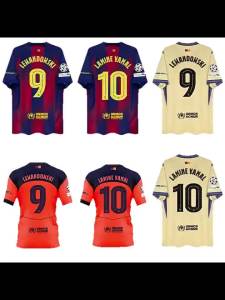 AU2526 Champions League edition Barcelona home jersey Barcelona away jersey Barcelona second away jersey printed with numbers and children sizes football shirt