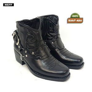 CBR SIX Sepatu boot cowboy berbahan kulit sapi BSC 218 - KULIT