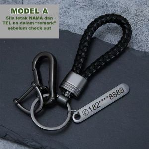 Rantai Kunci Mewah Premium Dengan Nama Laser custom name luxury premium keychain extremely durable laser name logo metal zinc alloy stainless steel aluminum car motor engrave name strong thick solid heavy duty