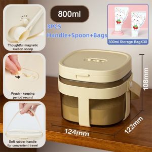 Portable Baby Milk Powder Container BPA Free Airtight Food Storage With Handle & Spoon Bekas Susu Bayi Kedap Udara奶粉罐