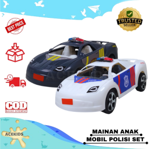 Mainan Anak Cowok Mobil Polisi Set Dua Warna No Baterai Edukaasi Acekids