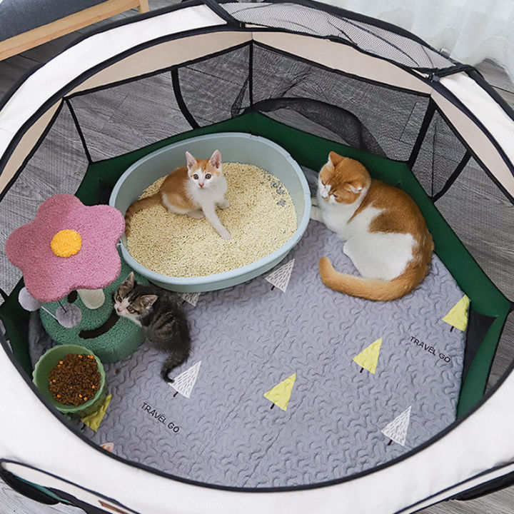 คอกสัตว์เลี้ยงพับได้ ผ้าออกฟอร์ดกันน้ำ 3 ไซส์