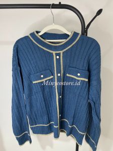 Sweater Rajut Wanita Premium O-Neck Motif Polos