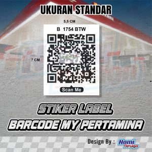 stiker barcode my pertamina tempel kaca mobil