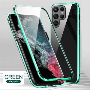 360 Magnetic Flip Cases For Samsung Galaxy S22 Ultra S 22 Plus Samsun S22Ultra s 22Ultra Double Sided Glass Phone Cover Coque