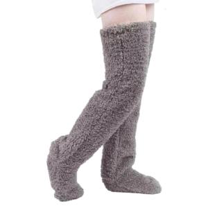 Womens Over Knee Highs Fuzzy Socks Soft Thigh High Stockings Cosy Slipper Fleece Winter Long Socks Warm Leg Warmers
