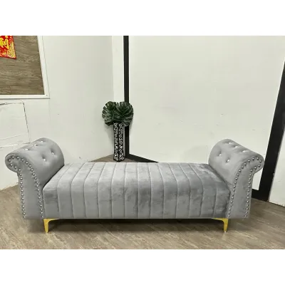 VC LUXURY LINE LONG STOOL BENCH CHAIR DIAMOND VELVET SOFA
