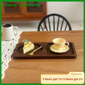 Cneng 1Pcs Dollhouse Miniature French Retro Coffee Cup Plate Model Doll House Mini Play Kitchen Furniture Accessories Scene Decoration