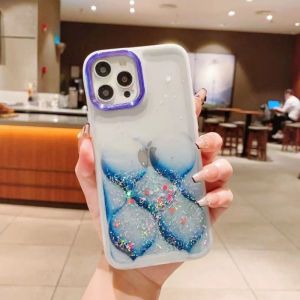 0538 VVV CASE GLITER mermaid for Xiaomi redmi 9A 9c 10a 10 12c A1 A2 9T mi 12lite Note 10 10s 11 11s 11pro 10pro 12pro Poco M3 M3pro M5s X3NFC X3PRO X5 Casing garis chrome Metallic blink bling