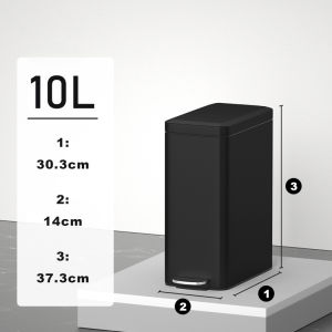 JustLiving 10/15/18L Stainless steel garbage cans Household Pedal Bin Trash Can Mute Stainless Steel Kitchen Trash Bin with Liner European style fashion creative silent garbage cans