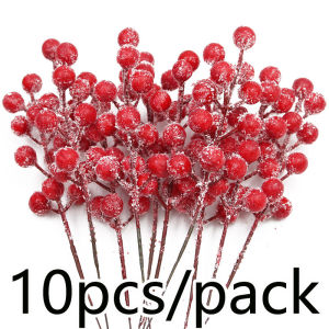 (10 pieces/pack) 22cm with Frost Berry Props Christmas Decorations Artificial Berry String DIY Decoration