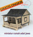 miniatur rumah adat / Rumah tradisional jawa tengah/kerajinan rumah adat bambu/rumah adat pedesaan. 