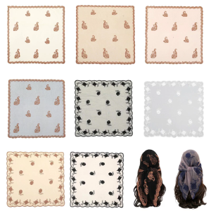 Thời trang khăn quàng vuông cho phụ nữ sang trọng embroideried headscarf mũ nón thích hợp cho vẻ ngoài giản dị hoặc chuyên nghiệp