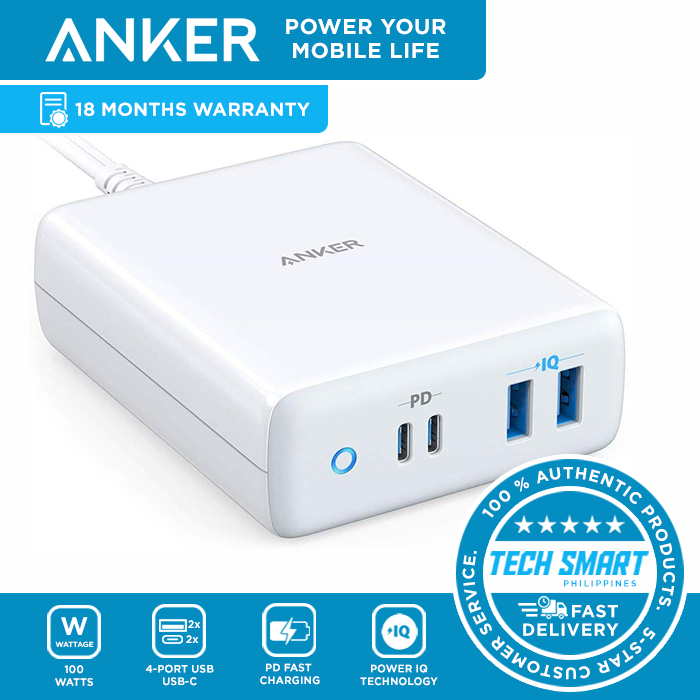Anker PowerPort Atom PD 100W 4-Port USB C Charging Station (Type
