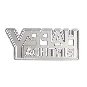Chúc mừng sinh nhật cắt chết thép carbon cắt theo khuôn scrapbooking khuôn dập nổi cho scrapbooking làm bao bì