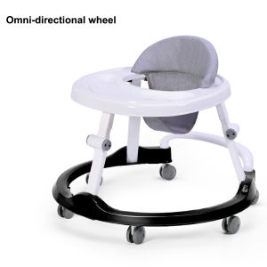 Kitoymommy Adjustable Music Baby Walker with Trolley and Foldable Design for 0-18 Months