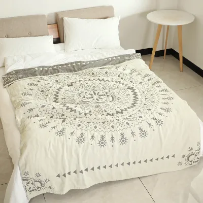 Chăn Khăn Mùa Hè Vải Xô 4 Lớp Cotton Phong Cách Boho Ga Trải Giường Queen Cỡ Đại Chăn Bọc Ghế Sofa Trang Trí Nhà Cửa