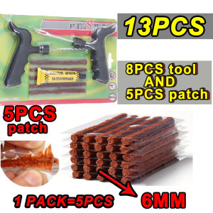 13pcs Tubeless Tire Repair Kit for Car MotorcycleTire Patch Exterior Puncture Tool with rubber。
