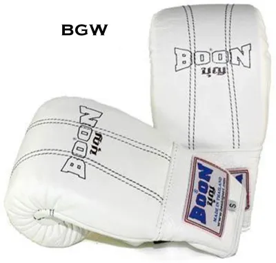 BOON Bag Gloves Open thumbs SMLXL ฺBlack Blue Red White Genuine Leather Sparring Training MMA K1 บุญ เเบ็คชก ซ้อมมวยไทย แบบเปิดนิ้ว ทำจากหนังแท้ ดำ แดง น้ำเงิน ขาว