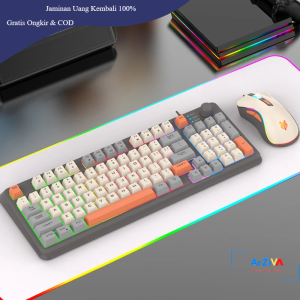 XUNFOX Gaming Keyboard RGB LED USB Wired 94 Keys Top Knob with Mouse - K820 - Gray