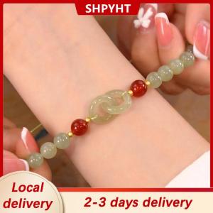 [COD] SHPYHT Local delivery Ship within 24 hours Summer Valentines Day Gift Love Heart Jade Beads Charm Bracelet for Women Girl Fashion Natural Bracelet To Love Jewelry Gifts