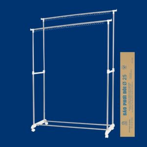 Sào Phơi Đồ Đôi Đơn Khoen Inox 201 - Chính Hãng Qui Phúc -  Sào Tăng Chỉnh Chiều Cao Chịu Lực Tốt Có Bánh Xe