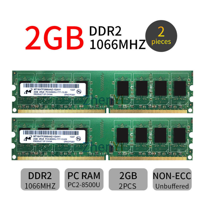 New For Micron 4GB DDR2 8500 PC2 1066MHz 2x 2GB DIMM