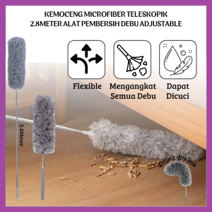 Kemoceng Microfiber Teleskopik 28 Meter Alat Pembersih Celah Langit Rumah Fleksibel - FR Gallery