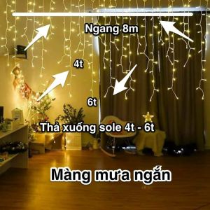 Đèn nháy rèm rủ Thả Mành Trang Trí Ngoài Trời Chống Nước Siêu Đẹp