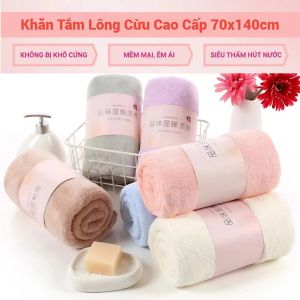 Khăn Tắm Lông Cừu Siêu Mềm 70x140cm Thấm Nước Cực Tốt Mau Khô Không Xù Lông Nhiều Màu Pastel Đẹp