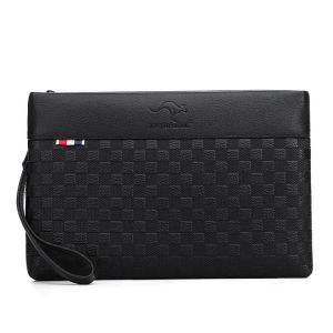 Ví cầm tay nam da cao cấp Đeo cổ tay caro Màu Trơn DC9 ĐEN - NÂU {HÀNG ĐẸP}